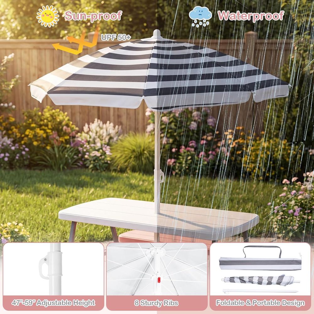 Kinder-Picknicktisch, Outdoor- – Kids Outdoor Bench With Umbrella Bewertung und Preis